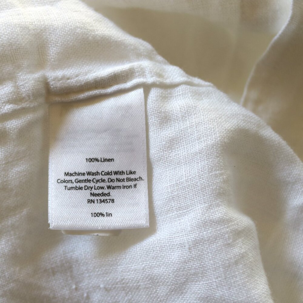 Vineyard Vines Shirt Men's L White Linen Classic Fit Long Sleeve Button Down - Picture 10 of 10